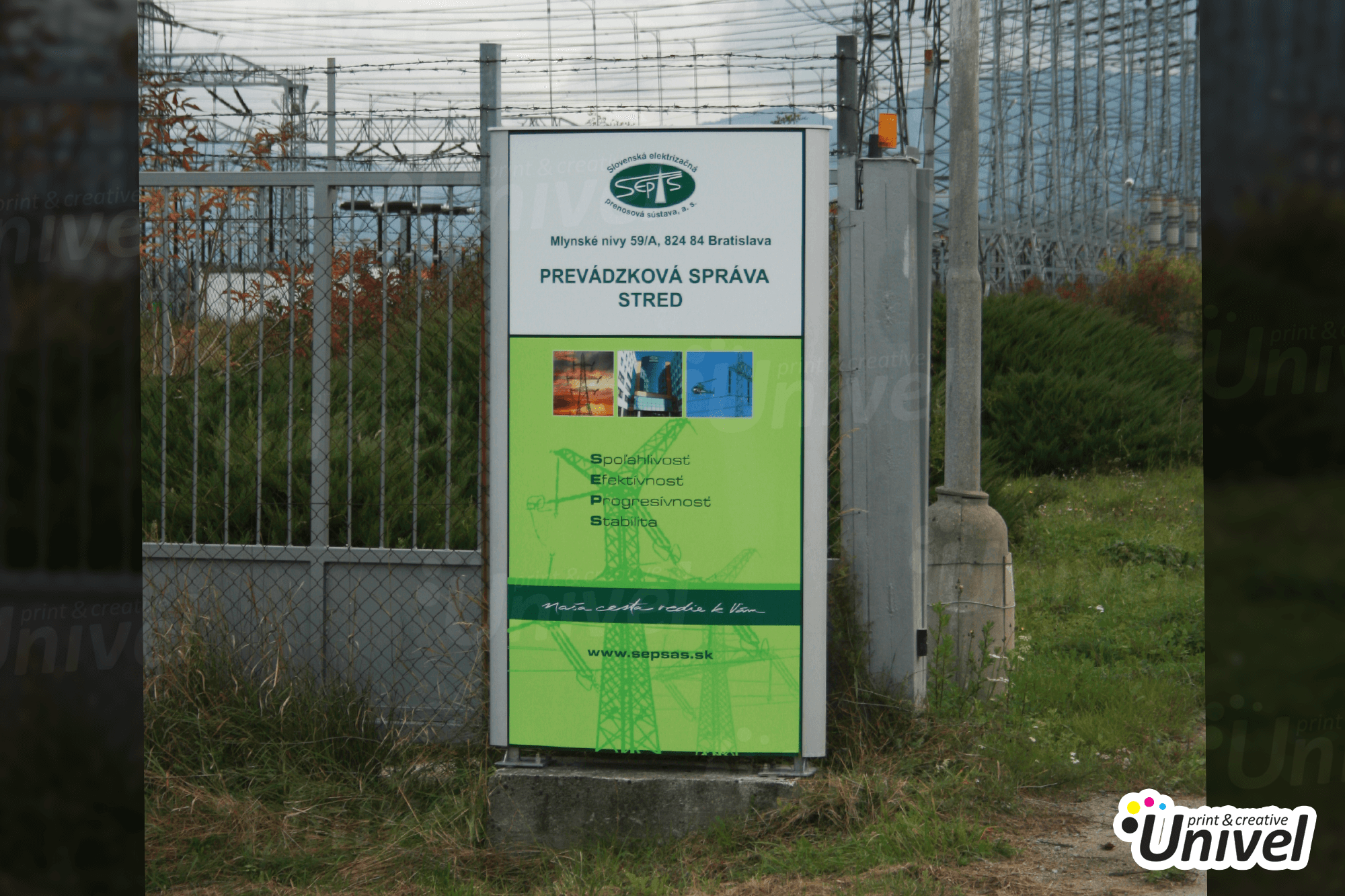 Univel 2012 - Reklamné a prezentačné systémy - SEPS Slovenská elektrizačná prenosová sústava - reklamný pútač